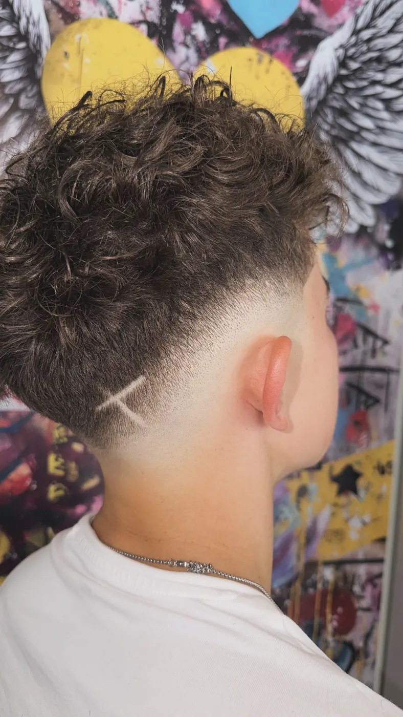 Locken mit Skin Fade und X-Muster – Barber in Fislisbach