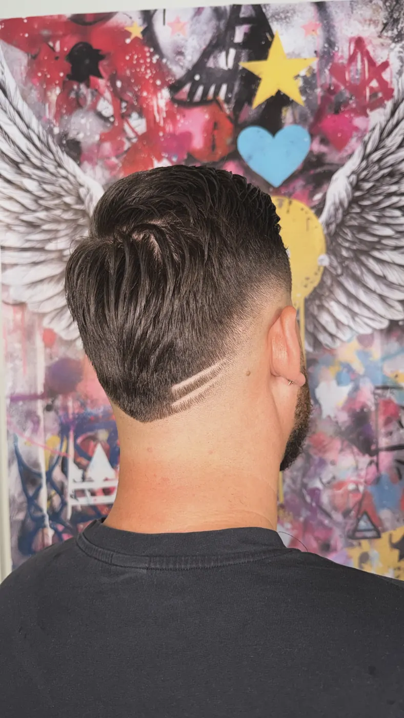 Quiff mit Fade und Rasurlinien – Coiffeur Pjetro